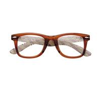 Zippo Reading Glasses Made with Soft Lines Frame, Ideal for Men and Women, Diopter +2.00, Brown, Striped Temples