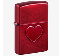 Zippo Red Stamped Heart Design Lighter 46588