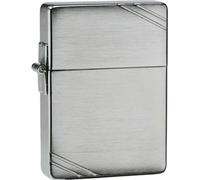 Brushed Chrome 1935 Replica With Slashes Zippo Lighter - Windproof New - 1935 brushed chrome lighter replica windproof slashes new cigarette brand