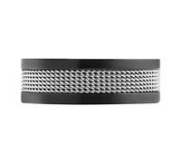 Zippo - Ring, Silver/Black, Mesh Band, Stainless Steel, High-Gloss Polished, Size S UK (60 EU), in Gift Box