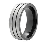 Zippo - Ring, Stainless Steel, Silver/Black, Size W 1/2 UK (66 EU), High-Gloss Polished, in Gift Box