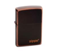 Zippo Lighter with Elegant Design, Belly Flame Mechanism, Customizable, Durable and Timeless, Refillable for Lifetime use, Rustic Bronze avec Logo, One Size
