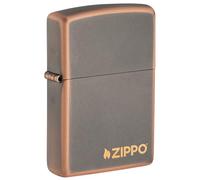 Zippo Lighter with Elegant Design, Belly Flame Mechanism, Customizable, Durable and Timeless, Refillable for Lifetime use, Rustic Bronze avec Logo, One Size
