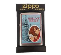 Zippo Sherlock Holmes Ltd Edition Brushed Chrome Petrol Lighter - Baker Street