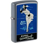 Zippo Since Founder Set Storm Lighter, Colorful Printing, Refillable, Windproof Design, Gift Box, Made in USA, Grey (Flat Grey)