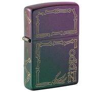 Zippo Skeleton Storm Lighter, Laser Engraving, Refillable, Windproof Design, Gift Box, Made in USA, Iridescent Color