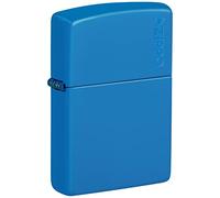 Zippo, Elegant matte lighter with logo, modern and refined design, durable and functional, ideal for all occasions, standard, sky blue color, bleu ciel, One Size