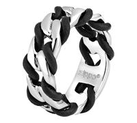 Zippo Steel & Leather Ring - 62 Europe Size in Silver Zippo Silver One Size