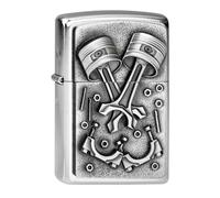 Zippo Lighter Engine Parts Emblem Street Chrome Windproof Refillable Gift Box