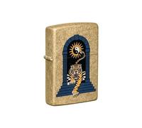 Zippo Storm Lighter - Reaper - Satin Chrome, Emblem - Refillable - Reusable - Windproof Design - Gift Box - Made in USA