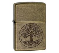 Zippo Tree of Life Antique Brass Windproof Flame Lighter Flip Top Accessory