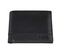 Zippo Tri-Fold Wallet - Made of High Quality Nappa Leather - Ideal for Credit Cards - Landscape Format - RFID Protection - Unisex - Black Model - 12x9x2 cm