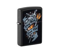 Zippo unisex-adult Gaming Lighters, Black Matte Darts & Beer