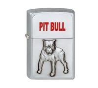 ZIPPO Unisex Adult PIT BULL EMBLEM WINDPROOF POCKET LIGHTER - CHROME,