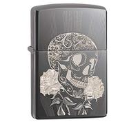 Zippo Unisex's FANCY SKULL DESIGN Windproof Lighter, Black, regular