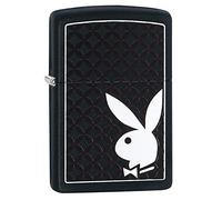Zippo Unisex's Playboy Bunny And Border Windproof Pocket Lighter, Black Matte, One Size