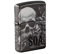 Zippo Unisex's Sons of Anarchy Skulls Pocket Lighter, Black Ice 360 Design, One size