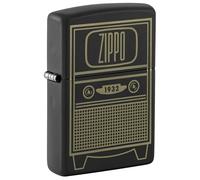 Zippo Vintage TV Design Black Matte Pocket Lighter