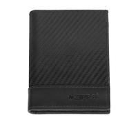 Zippo Wallet - Leather - Black - Wallet for Men and Women - Wallet with RFID Protection - Carbon Look, Black - Tri Fold, standard size, Modern