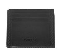 Zippo Wallet - Leather - Black - Wallet for Men and Women - Wallet with RFID Protection - Carbon Look, Black - with coin compartment, standard size, Modern