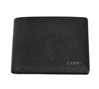 Zippo - Purse/Wallet for Women and Men, Saffiano Leather, Black, with RFID Protection, Con Compartment, Ideal for Cards and Notes