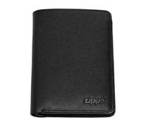 Zippo Wallet With Coin Case - Saffiano Vertikal Wallet in Black Zippo Black One Size
