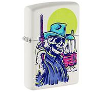 Zippo Wild West Skeleton Design White Matte Pocket Lighter