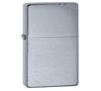 Zippo Windproof Metal Long Lasting Best Fluid | Perfect for Cigarettes Cigar Candle Pocket Lighter | Vintage with Slashes | Brushed Chrome, Brass, One Size