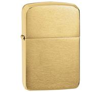 Zippo - Windproof Lighter, 1941B Replica Brushed Brass, Base Model, Refillable, Reusable, Windproof Design, Gift Box, Made in the USA