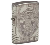 Zippo - Windproof Lighter, 3D Metal Head Design, Black Ice, 360° Photo Image, Refillable, Reusable, Windproof Design, Gift Box, Made in the USA