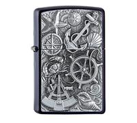 Zippo Lighter, Blue, One Size (2007593), Metal, Navy Matte-New Nautical 3D