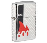 Zippo - Windproof Lighter, 600th Million Lighter, Highly Polished Chrome, 360° Laser/Colour Image, Refillable, Reusable, Gift Box, Made in the USA