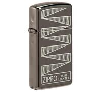 Zippo Windproof Lighter, 65th Anniversary Zippo Slim Collectible Design - Black Ice, Laser Engraving - Fancy Fill - Refillable, Reusable, Windproof Design - Comes in Gift Box - Made in USA