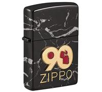 Zippo - Windproof Lighter, 90th Anniversary Commemorative, Highly Polished Black, 360° Photo Image, Refillable, Reusable, Gift Box, Made in the USA