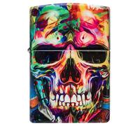 Zippo Windproof Lighter - Skull - 540 White Matte - Refillable for Lifetime Use - Adjustable Flame - Gift Box - One Box - Metal Construction - Made in USA