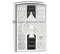 Zippo Windproof Lighter|Metal Long Lasting Zippo Lighter|Best with Zippo Lighter Fluid|Refillable Lighter| Perfect for Cigarettes Cigars Candles|Pocket Lighter Fire Starter| Intricate Spade Design