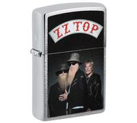 Zippo Windproof Lighter - Flame Logo - White Matte Finish - Refillable for Lifetime Use - Adjustable Flame - Gift Box - Metal Construction - Made in USA, One Box, Brushed Chrome