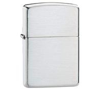 Zippo - Windproof Lighter, Armour Brushed Sterling Silver, Base Model, Refillable, Reusable, Windproof Design, Gift Box, Made in the USA