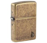 Zippo - Windproof Lighter, Antique Silver, Armour Flame Series, Deep Carve, Refillable, Reusable, Windproof Design, Gift Box, Made in the USA