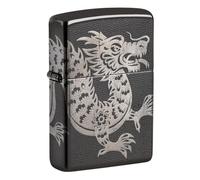 Zippo - Windproof Lighter, Asian Dragon Design, Highly Polished Black, 360° Photo Image, Refillable, Reusable, Windproof Design, Gift Box, Made in the USA