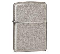 Zippo Windproof Lighter - Base Model - Armor with Antique Silver Plate Finish - Refillable - Reusable - Windproof Design - Gift Box - Metal - Made in USA