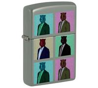 Zippo Windproof Lighter - Bear Design - Flat Grey Finish with Colour Image Print - Refillable - Reusable - Windproof Design - Gift Box - Metal - Made in USA