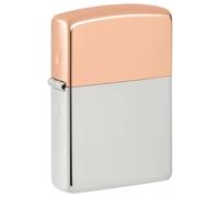Zippo Windproof Lighter, Bi-metal Collectible Design - Bimetal Collectible, Sterling Silver Case, Copper Lid, Base Model - Refillable, Reusable, Windproof Design - Comes in Gift Box - Made in USA