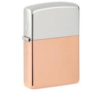 Zippo Windproof Lighter, Bi-metal Collectible Design - Copper Case, Sterling Silver Lid, Base Model - Refillable, Reusable, Windproof Design - Comes in Gift Box - Made in USA