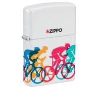 Zippo Windproof Lighter, Bicycle Race Design - 540°, Colour Image - Refillable, Reusable, Windproof Design - Comes in Gift Box - Made in the USA