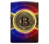 Zippo Windproof Lighter - Bitcoin - 540 White Matte - Refillable for Lifetime Use - Adjustable Flame - Gift Box - One Box - Metal Construction - Made in USA