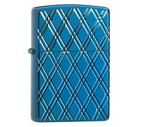 ZIPPO - Windproof Lighter, Blue Diamonds, Deep Carve, Armor® High Polish Blue, Refillable, In Gift Box