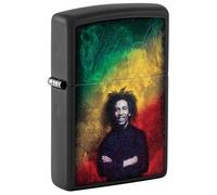 Zippo Windproof Lighter, Bob Marley Design - Matt Black, Black Light - Refillable, Reusable, Windproof Design - Comes in Gift Box - Made in USA