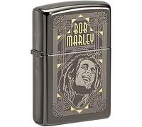 Zippo Windproof Lighter - Bob Marley - Black Ice, Laser 2-Tones - Refillable for Lifetime Use - Adjustable Flame - Gift Box - Metal Construction - Made in USA