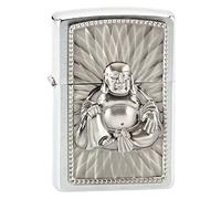 ZIPPO Windproof Lighter | Long Lasting ZIPPO Lighter | Use ZIPPO Lighter Fluid| Refillable Lighter | For Cigarettes Cigars Candles | Pocket Lighter Fire Starter | Buddha Emblem with 108 Pearls